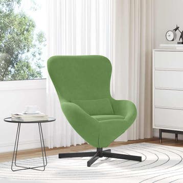 vidaXL Eivormige stoel Lichtgroen 63 x 73 x 90 cm Fluweel, Verzenden