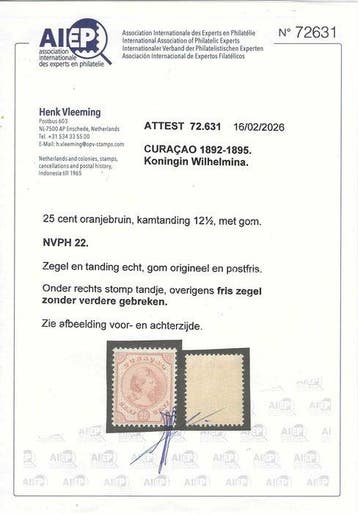 Curaçao 1891/1895 - Koningin Wilhelmina - NVPH 19-23