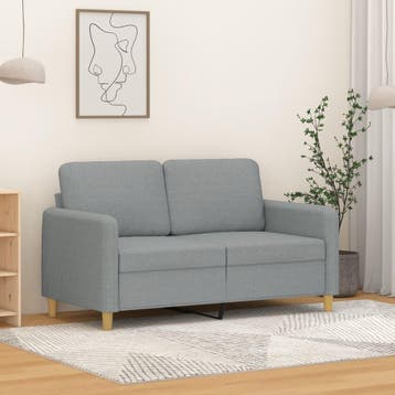 vidaXL Tweezitsbank / zetel 120 cm stof lichtgrijs, Huis en Inrichting, Verzenden, Nieuw