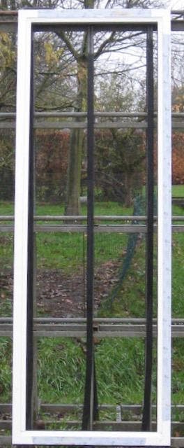 pvc raam , chassis , venster 83 x 235 wit / zwart ral 9005, Doe-het-zelf en Bouw, Raamkozijnen en Schuifdeuren, Inclusief glas