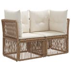 vidaXL Tuin Sofa 2-Aantal zitplaatsen Beige poly rattan, Verzenden