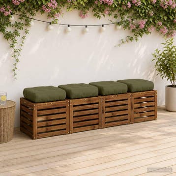 vidaXL 4-Piece Zitkussens VIANEN 4 st 100% Polyester, Verzenden, Nieuw