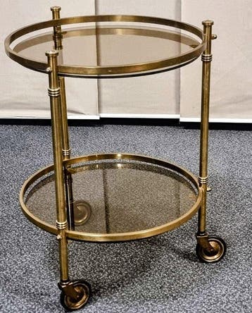 Serveerwagen - Messing - Eenvoudig in stijl, Antiek en Kunst, Curiosa en Brocante