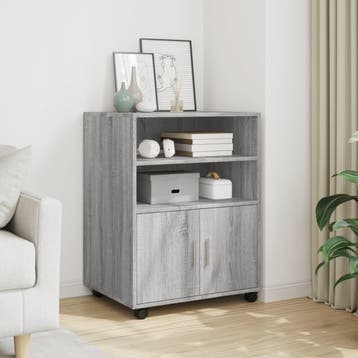 vidaXL Rolkast 60x48x81 cm bewerkt hout grijs sonoma, Huis en Inrichting, Verzenden, Nieuw