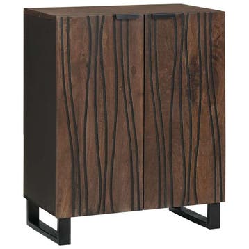 vidaXL Dressoir Walnotenhout 60 x 33,5 x 75 cm Massief Mango, Huis en Inrichting, Verzenden, Nieuw