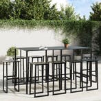 vidaXL 11-delige Tuinbarset gepoedercoat staal zwart, Verzenden, Nieuw