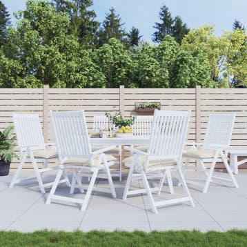 vidaXL Stoelkussens 6 st 50x50x7 cm oxford stof crèmewit, Huis en Inrichting, Verzenden, Nieuw