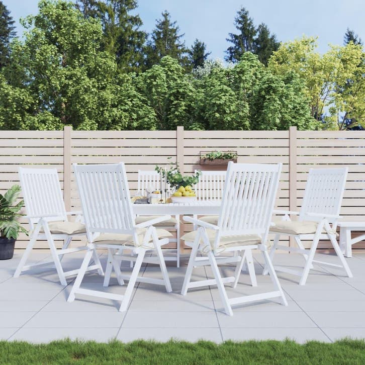 vidaXL Stoelkussens 6 st 50x50x7 cm oxford stof crèmewit, Huis en Inrichting, Woonaccessoires | Kussens, Nieuw, Verzenden