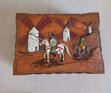 Opbergkoffer - Hout - veelkleurig doosje