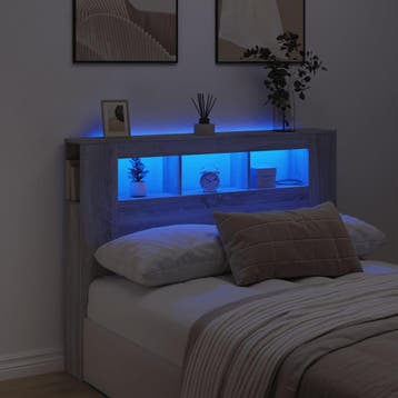 vidaXL Hoofdeinde met LED 140x18,5x103,5 cm bewerkt hout, Verzenden, Nieuw