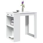 vidaXL Bartafel 102x70x103,5 cm bewerkt hout wit, Verzenden