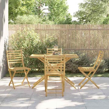 vidaXL 5-delige Tuinset bamboe, Verzenden, Nieuw, Tuinset