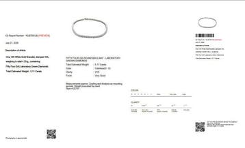 Zonder minimumprijs - Tennis armband - 14 karaat Witgoud -