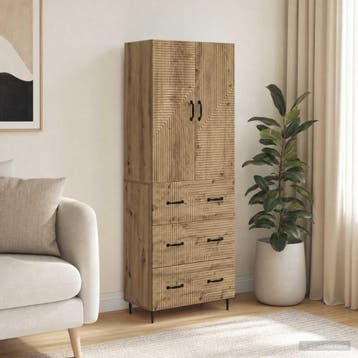 vidaXL Kast Set 2 st 66 x 34,5 x 90 cm Bewerkt hout, Verzenden, Nieuw
