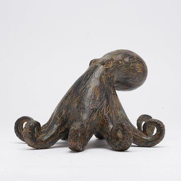 Beeld, NO RESERVE PRICE - Sculpture Octopus - 15 cm - Brons