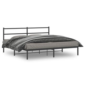 vidaXL Bedframe met hoofdbord metaal zwart 180x200 cm, Huis en Inrichting, Slaapkamer | Bedden, Verzenden, Nieuw