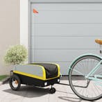 vidaXL Fietstrailer 30 kg ijzer zwart en geel, Verzenden