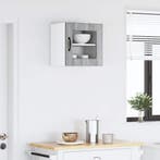 vidaXL Wandglas Kasten Grijs Sonoma 40 x 31 x 40 cm Bewerkt, Verzenden, Nieuw