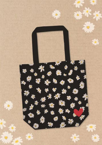 Biologisch katoenen tas Margrieten – zwarte shopper met wi, Collections, Signets, Verzenden