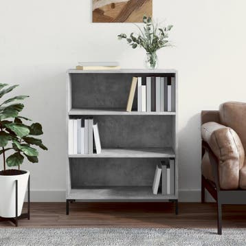 vidaXL Boekenkast 69,5x32,5x90 cm bewerkt hout betongrijs, Verzenden
