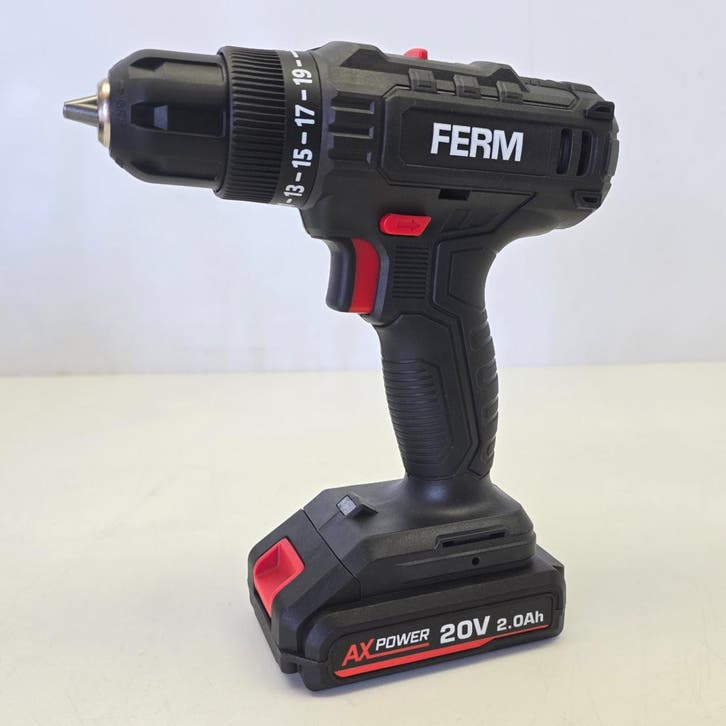 FERM cdm1199 Schroefboormachine Incl. Accu en Lader | Nieuw, Bricolage & Construction, Outillage | Foreuses, Enlèvement ou Envoi