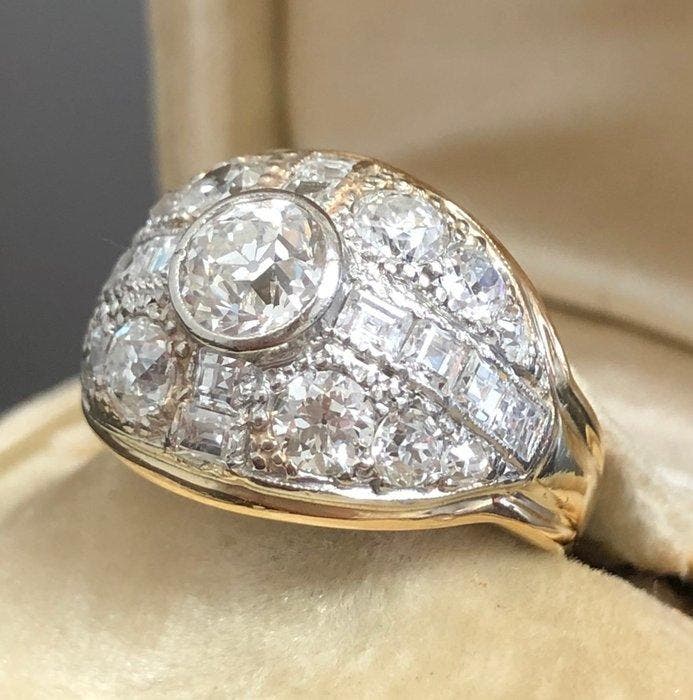 Sans prix de réserve - Bague - 18 carats Or jaune, Or blanc, Handtassen en Accessoires, Ringen