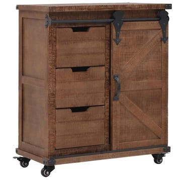 vidaXL Opbergkast 64x33,5x75 cm massief vurenhout bruin, Verzenden