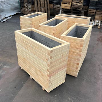 Hoge houten plantenbakken van balkjes,perfect voor jouw tuin, Verzenden, Nieuw, Balkon, 60 tot 100 cm