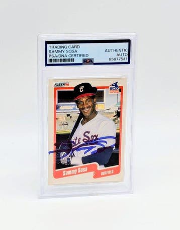1990 Fleer MLB Sammy Sosa Signed Trading Card - PSA, Nieuw