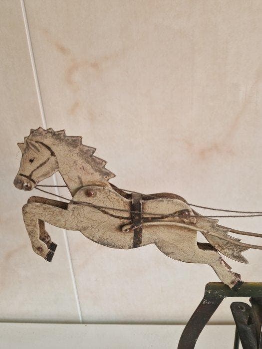 Figure - Folk Art Painted Cast Iron Balance Toy On Stand -, Antiquités & Art, Antiquités | Jouets