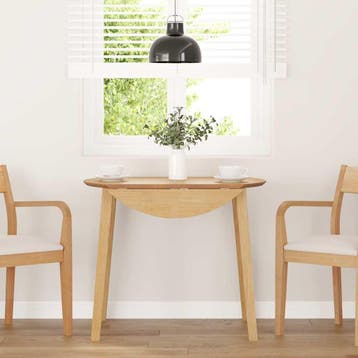 vidaXL Eettafel massief hout naturel rubber, Huis en Inrichting, Tafels | Eettafels, Verzenden, Nieuw