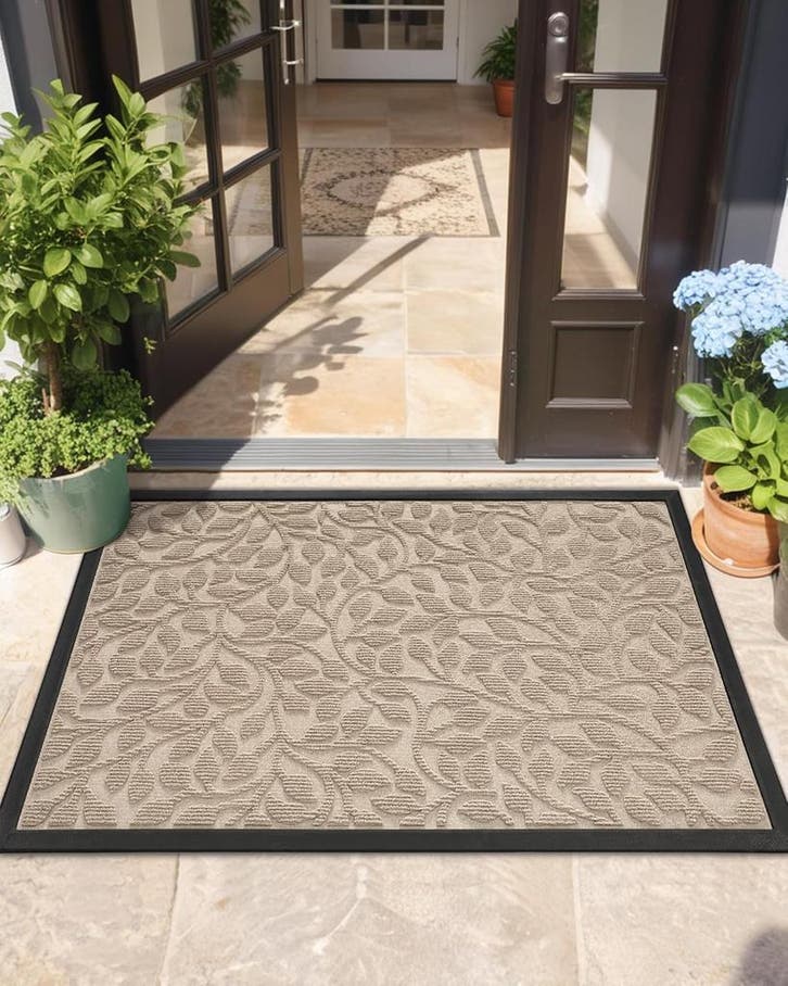 Deurmat 80x120cm Bladpatroon | Tweede kansje | OP = OP, Tuin en Terras, Deurmatten, Buiten, Nieuw, Rubber, Verzenden