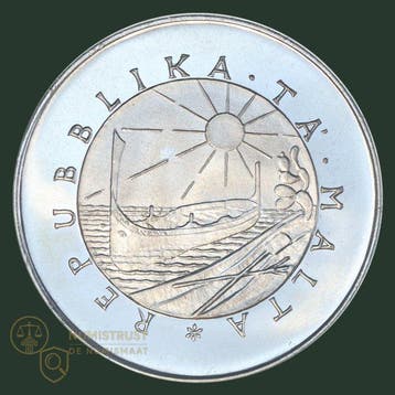 Malta. 4 Pounds / Liri 1975 KWALITEIT (Zonder minimumprijs)