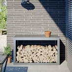 vidaXL Haardhoutrek 100x40x60 cm gegalvaniseerd staal, Verzenden