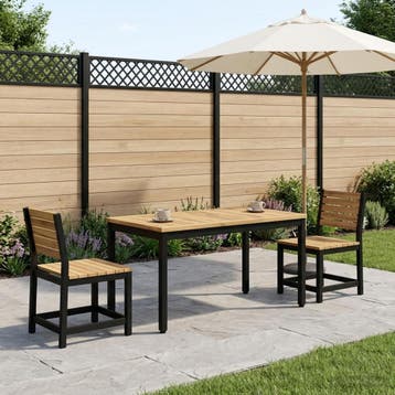 vidaXL Salontafel Wit en zwart 50 x 100,5 x 45 cm Massief, Verzenden, Nieuw
