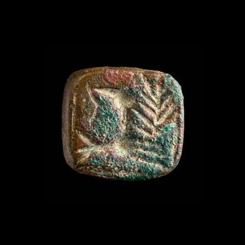 Vroege Romein Zeldzaam Joods bronzen zegelstempel – Judaea –