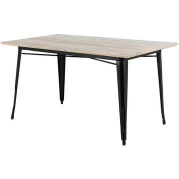 Tafel | BISTRO | Hout/Staal | Mangohout Blad | Zwart Frame, Zakelijke goederen, Verzenden, Nieuw in verpakking
