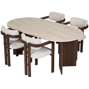 Evila Eettafel - Beige/Houtkleurig - Nieuw/Ongebruikt -, Verzenden