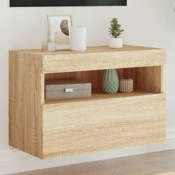 vidaXL Tv-wandmeubel met LED-verlichting 60x30x40 cm sonoma, Verzenden, Nieuw