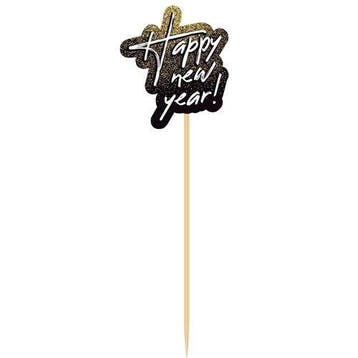Happy New Year Cupcake Toppers 8st, Verzenden