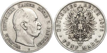 5 Mark 1876 Pruisen Wilhelm I 1861-1888, Verzenden
