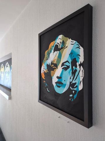 Liesens - Marylin Monroe (Handpainted on white canvas met, Antiquités & Art