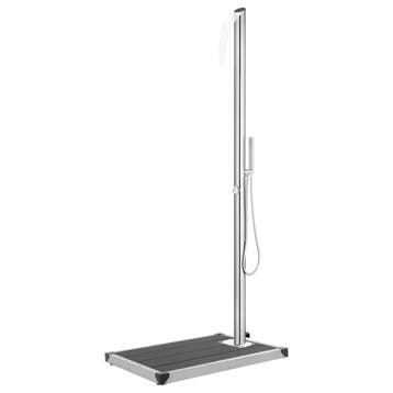 vidaXL Buitendouche met grijze basis 225 cm roestvrij staal, Verzenden