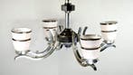 Art Déco - Plafonnier - Métal, verre, bois, Antiquités & Art