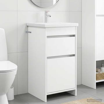 vidaXL Badkamer Vanity met Wastafel Wit 42 x 40 x 84,5 cm, Verzenden