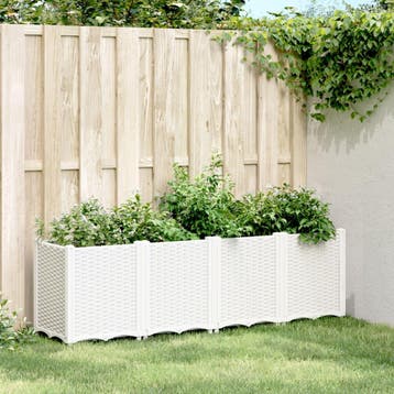 vidaXL Plantenbak 160x40x53 cm polypropeen wit, Verzenden, Nieuw