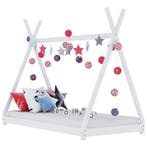 vidaXL Kinderbedframe massief grenenhout wit 90x200 cm, Verzenden