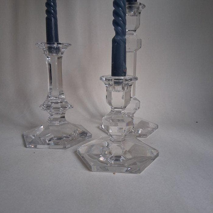 Val Saint Lambert - Kandelaber Galatée & Elysée (3) -, Antiquités & Art, Antiquités | Verre & Cristal