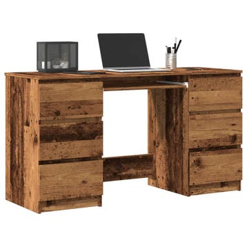 vidaXL Schrijftafel 140x50x77 cm bewerkt hout oud, Verzenden