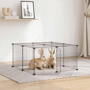 vidaXL Huisdierenkooi met deur 12 panelen 70x70x35 cm staal, Verzenden, Nieuw